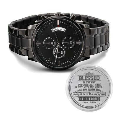 Blessed Is the One Christian Men's Watch

Psalm 1:1-3 NIV Inspirational Watch

Psalm 1 Blessed Men's Wristwatch

Blessed Man of Faith Men's Watch

Psalm 1:1-3 Christian Men's Watch

Faith & Blessings Inspirational Watch

Biblical Blessing Men's Wristwatch

Christian Scripture Men's Watch

Psalm 1 Faith-Inspired Men's Watch

Blessed Is the One Bible Verse Watch