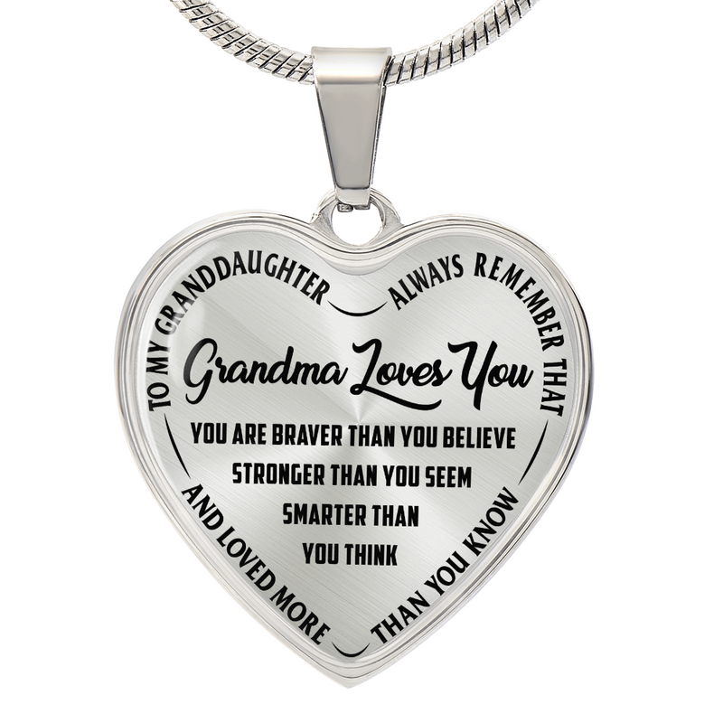 Grandma Loves You Forever Heart Necklace

From Grandma With Love Heart Necklace

Grandma’s Love Keepsake Heart Necklace

To My Grandchild Grandma Loves You Necklace

Grandma’s Forever Love Heart Necklace

Loved by Grandma Sentimental Necklace

Grandma’s Heart Full of Love Necklace

Always Loved by Grandma Heart Necklace

Grandma’s Special Love Keepsake Necklace

Grandma Loves You Forever Gift Necklace