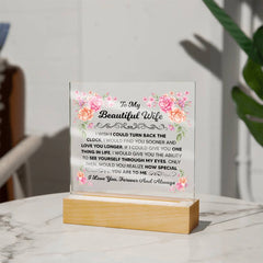 To My Beautiful Wife Acrylic Keepsake

My Beautiful Wife Acrylic Square

To My Beloved Wife Acrylic Plaque

Forever My Beautiful Wife Acrylic

To My Loving Wife Decorative Acrylic

My Wife, My Love Acrylic Keepsake

Beautiful Wife Romantic Acrylic Gift

To My Wonderful Wife Acrylic Display

Love You Forever Wife Acrylic Square

Special Wife Heartfelt Acrylic Keepsake